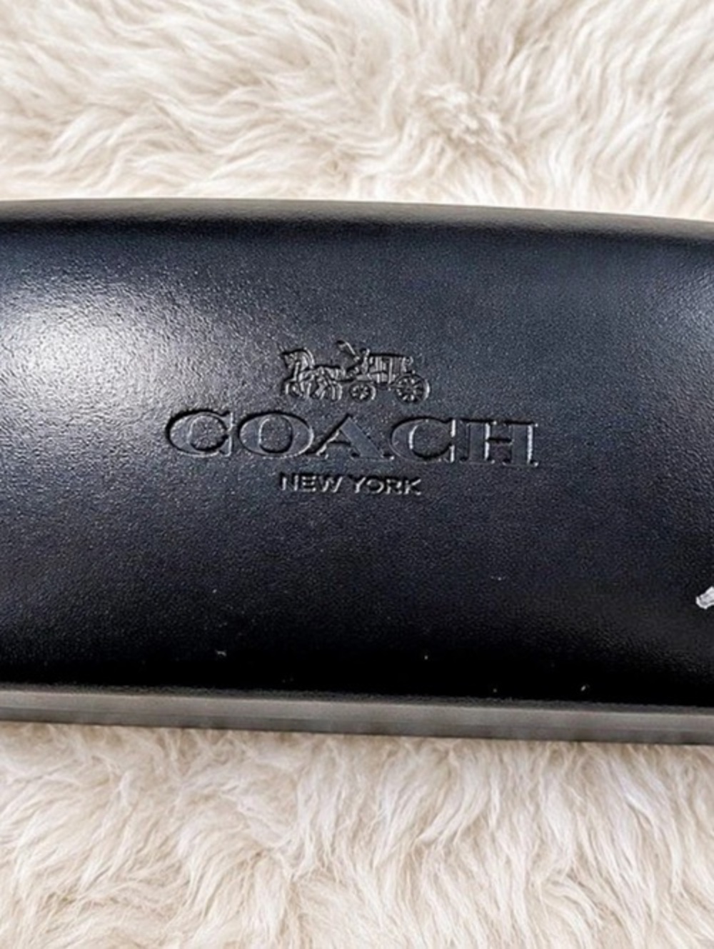 Coach New York Black Hard Shell Eyeglasses Sunglasses Case w/ Cleaning Cloth
